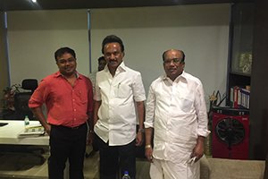 DMK President M. K. Stalin visited Orthomed Hospital to meet Ex-MLA Mr.M.H.Jawahirullah